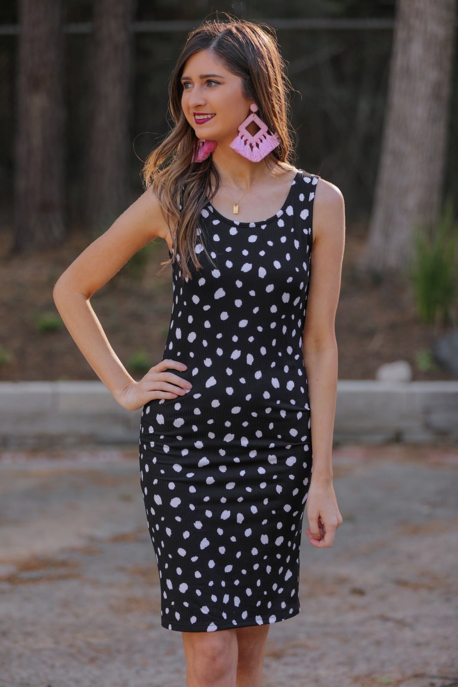 Samantha Spotted Bodycon Midi Dress - Jess Lea Wholesale