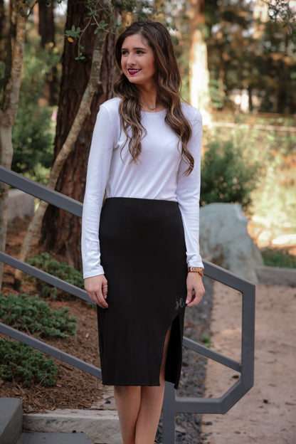 Kelley Ribbed Pencil Skirt