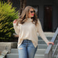 Walker Cowl Neck Waffle Top