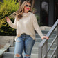 Walker Cowl Neck Waffle Top
