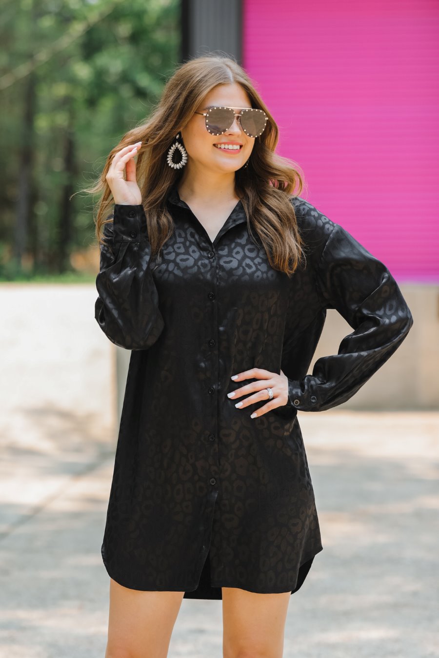 Kenzie Black Leopard Tunic