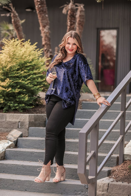 Grand Entrance Velvet Tunic Top