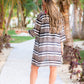 Get In Line Striped Leopard Kimono