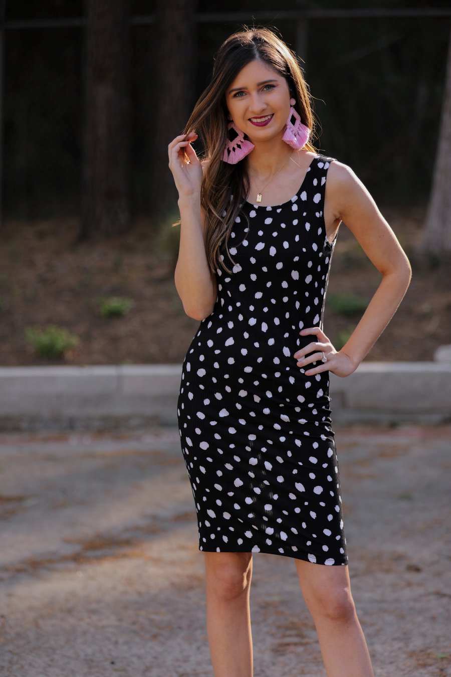 Samantha Spotted Bodycon Midi Dress - Jess Lea Wholesale