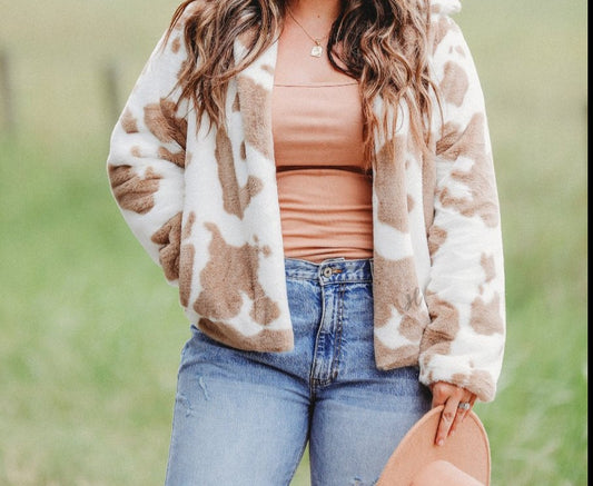Martina Faux Fur Cow Jacket