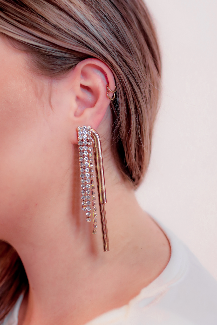 Refine Rhinestone Chain Drop Earrings - Jess Lea Wholesale