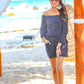 Laguna Beach Striped Off The Shoulder Romper