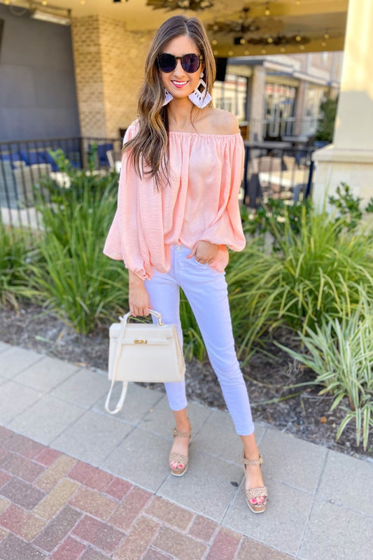 Chasing Fame Satin Off the Shoulder Top - Jess Lea Wholesale