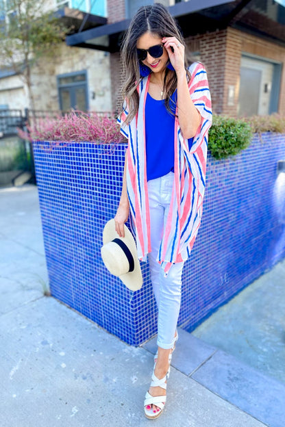 Sugar Beach Striped Kimono