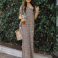 Let’s Talk Leopard One Shoulder Maxi Dress