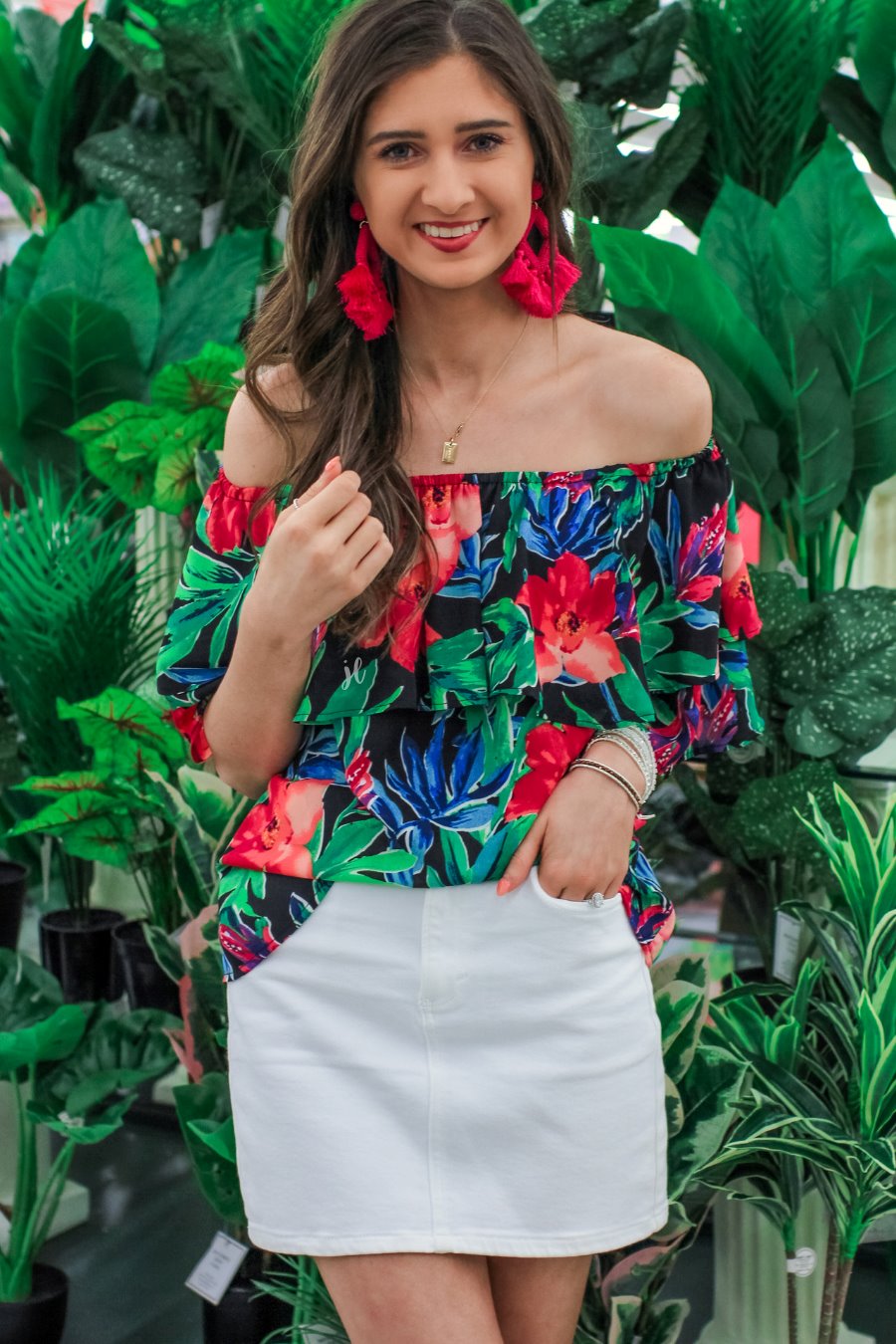 Tropical Twist Off the Shoulder Top - Jess Lea Wholesale