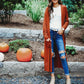 Spiced Up Long Pocket Cardigan