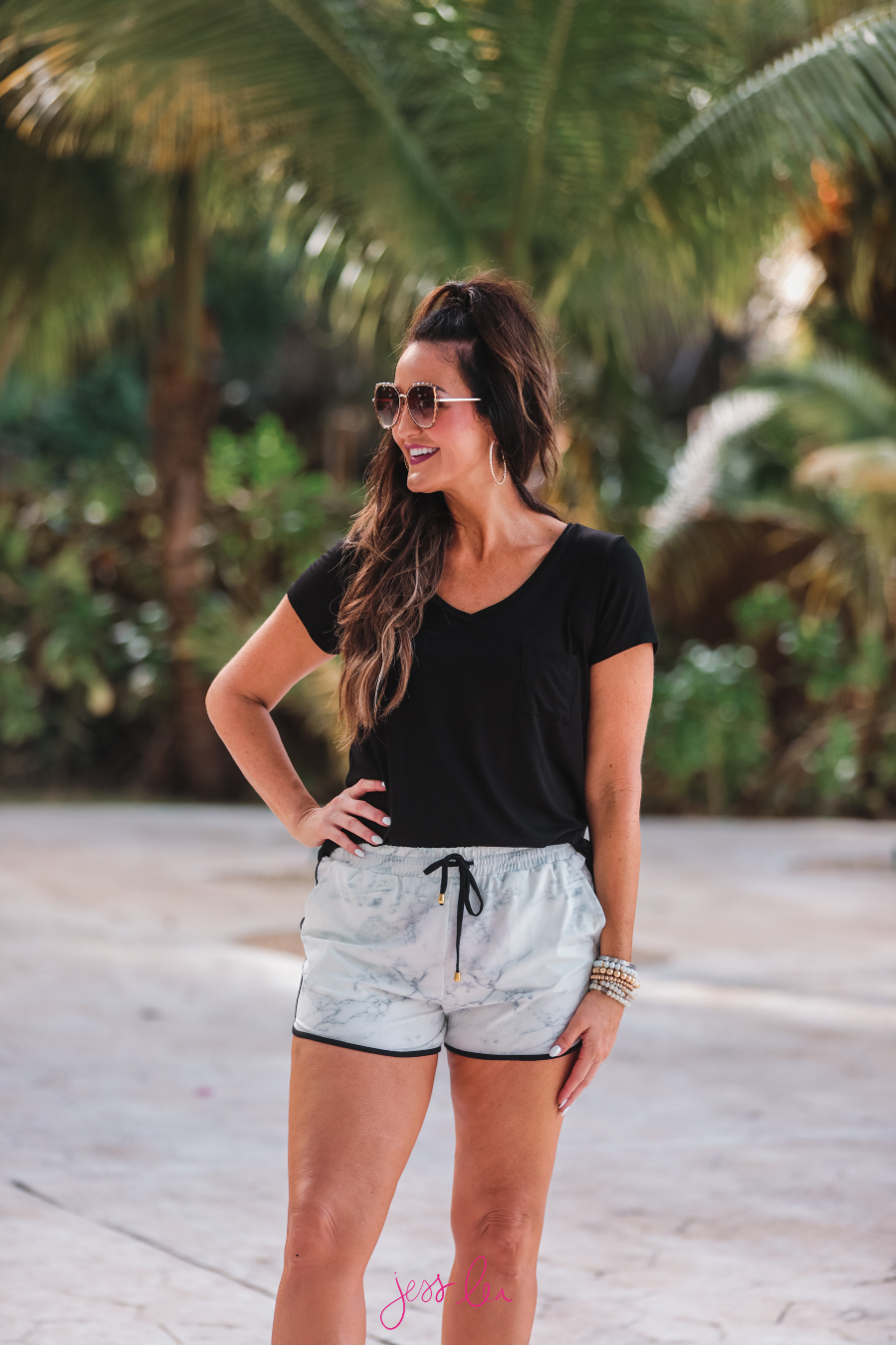 Luxury Getaway Marble Drawstring Everyday Shorts - Jess Lea Wholesale