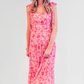 Sage Floral Ruffle Maxi Dress
