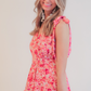 Sage Floral Ruffle Maxi Dress