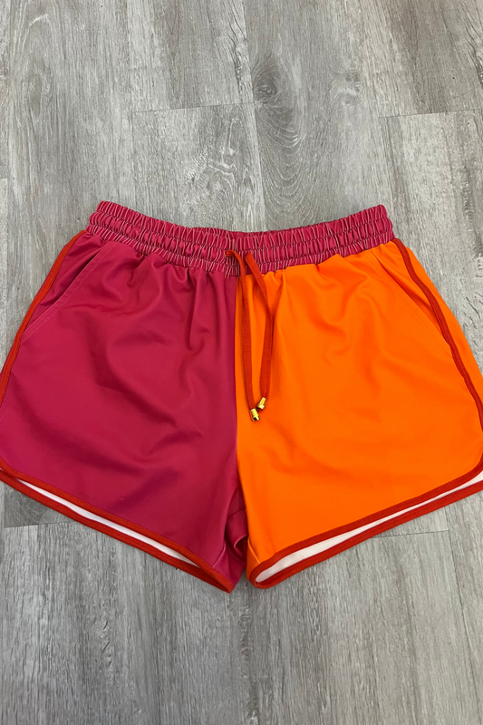 Pink And Orange Drawstring Everyday Shorts - Jess Lea Wholesale