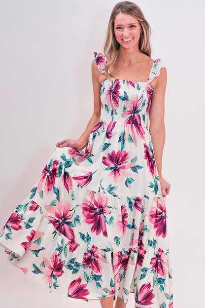 Hamptons Summer Floral Maxi Dress