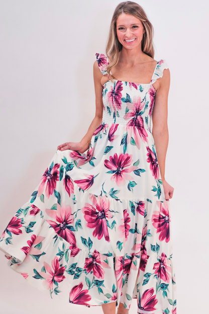 Hamptons Summer Floral Maxi Dress - Jess Lea Wholesale