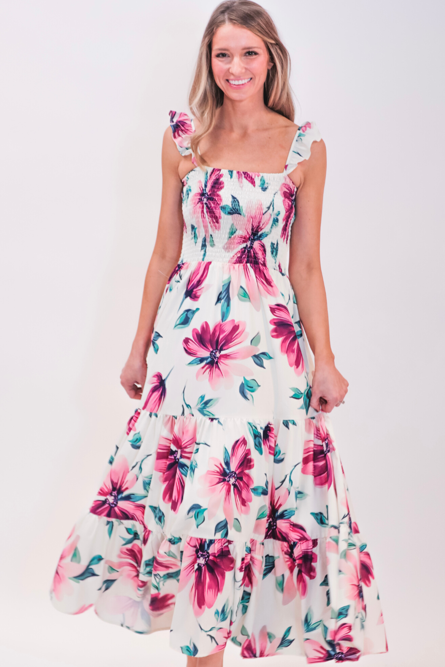Hamptons Summer Floral Maxi Dress - Jess Lea Wholesale
