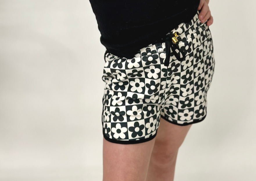 Kids New Habits Checkered Drawstring Everyday Shorts