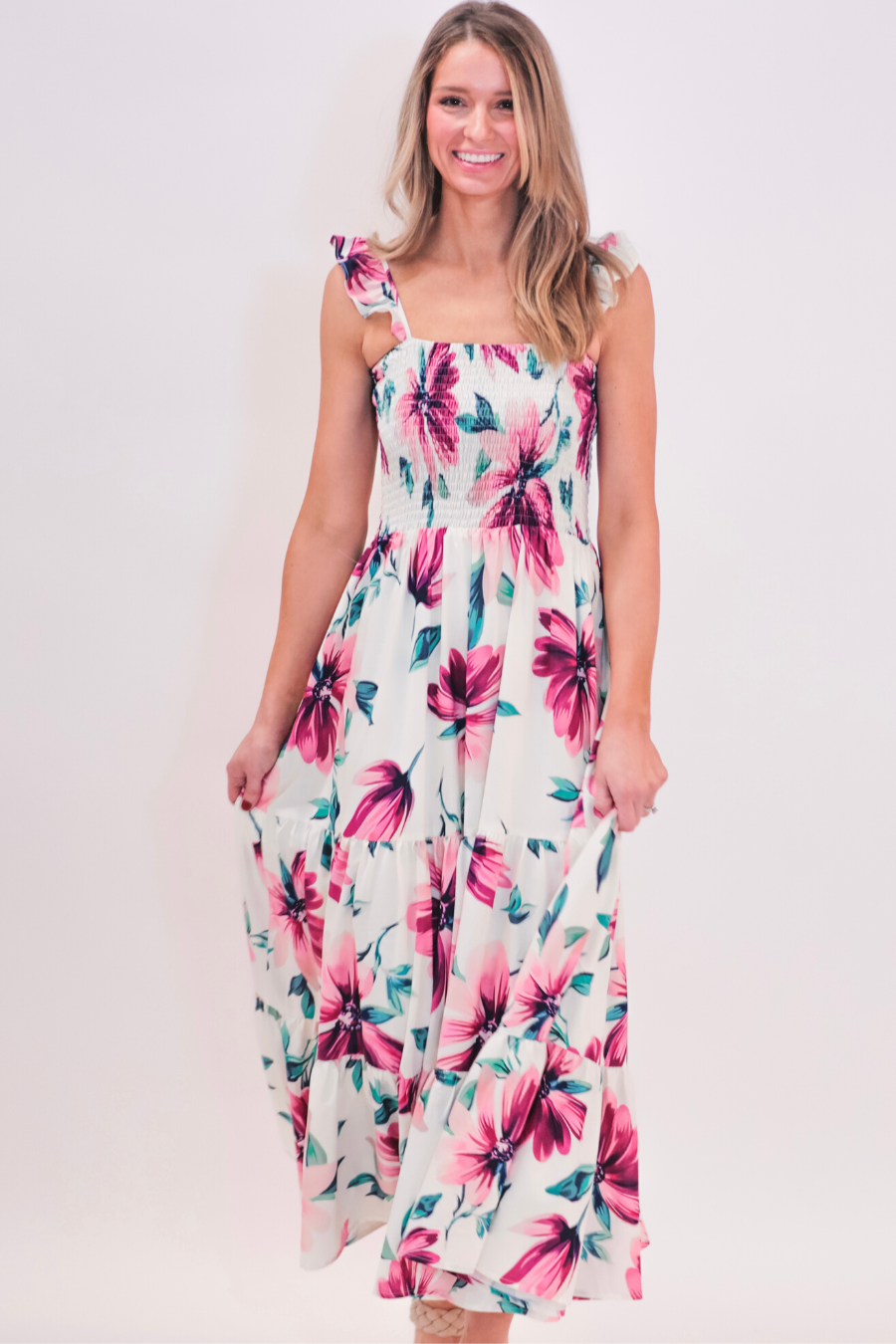 Hamptons Summer Floral Maxi Dress - Jess Lea Wholesale