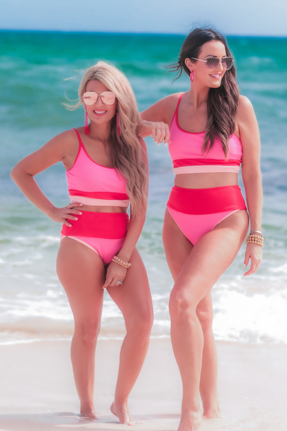 Summer Hotspot Color Block Swimsuit