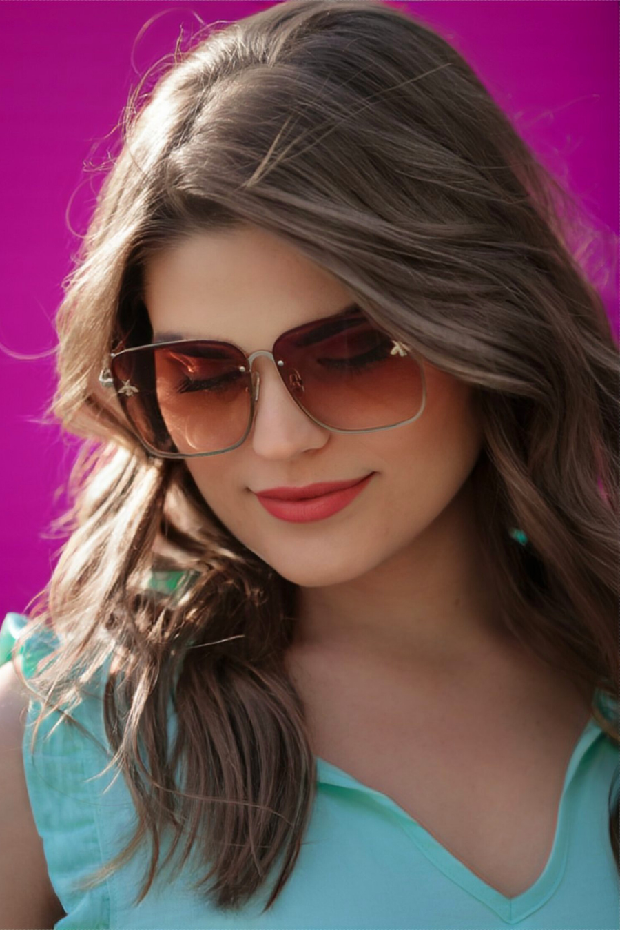 Honey Bee Square Framed Sunglasses