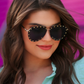 Showstopper Studded Aviator Sunglasses