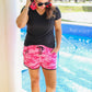 On The Hunt Pink Camo Drawstring Everyday Shorts