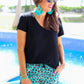 Tulum Turquoise Leopard Drawstring Everyday Shorts - Jess Lea Wholesale