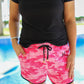 On The Hunt Pink Camo Drawstring Everyday Shorts