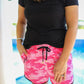 On The Hunt Pink Camo Drawstring Everyday Shorts