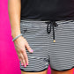 Blurred Lines Striped Drawstring Everyday Shorts