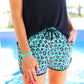 Tulum Turquoise Leopard Drawstring Everyday Shorts