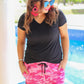 On The Hunt Pink Camo Drawstring Everyday Shorts