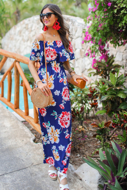 Riviera Romance Floral Maxi Dress