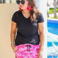 On The Hunt Pink Camo Drawstring Everyday Shorts