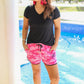 On The Hunt Pink Camo Drawstring Everyday Shorts