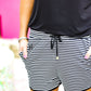 Blurred Lines Striped Drawstring Everyday Shorts