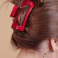 Ruth Red Metallic Claw Clip
