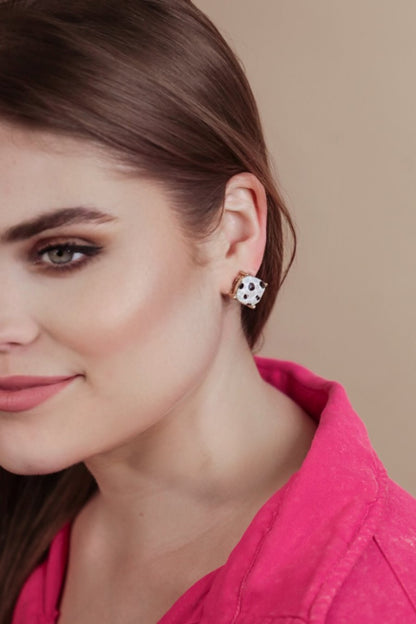 Polka Dot Print Studs