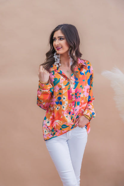 Cammie Floral Collared Top