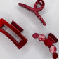 Ruth Red Metallic Claw Clip