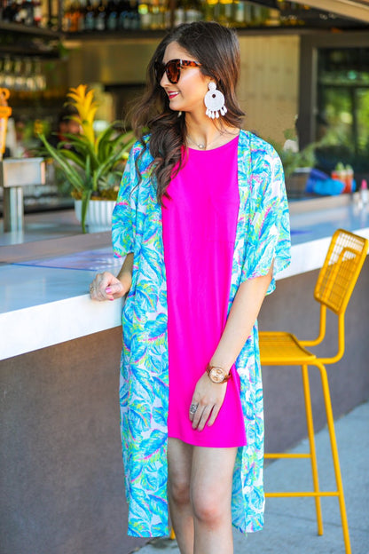 Panama Tropical Print Kimono