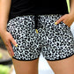 Kamryn White Leopard Drawstring Everyday Shorts