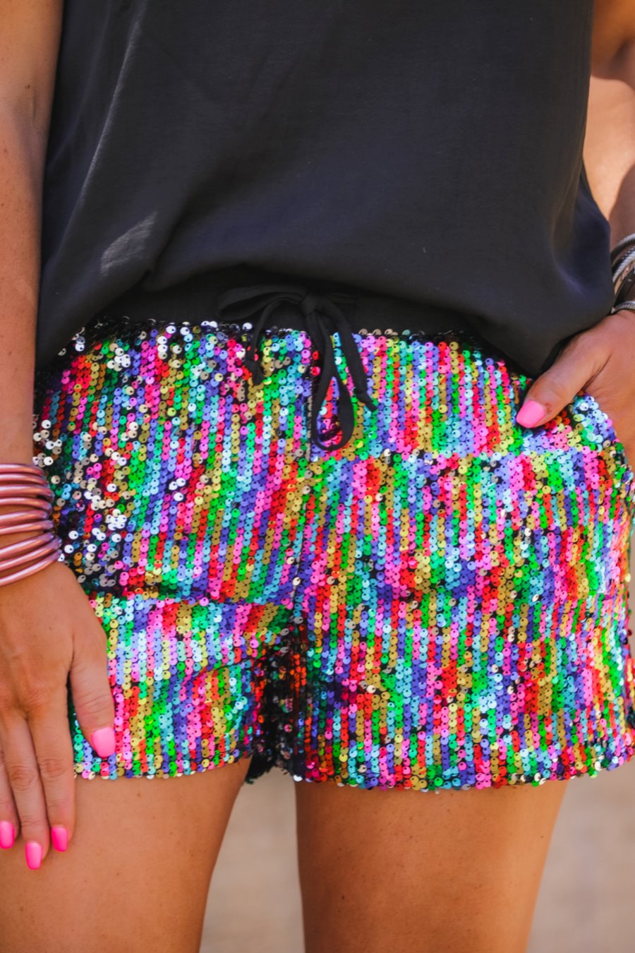 Confetti Sequin Shorts - Jess Lea Wholesale