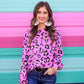 Parker Pink Leopard Balloon Sleeve Top