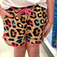 Kids Splash Of Color Leopard Drawstring Everyday Shorts