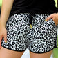 Kamryn White Leopard Drawstring Everyday Shorts