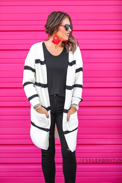 Kolby Striped Pocket Cardigan